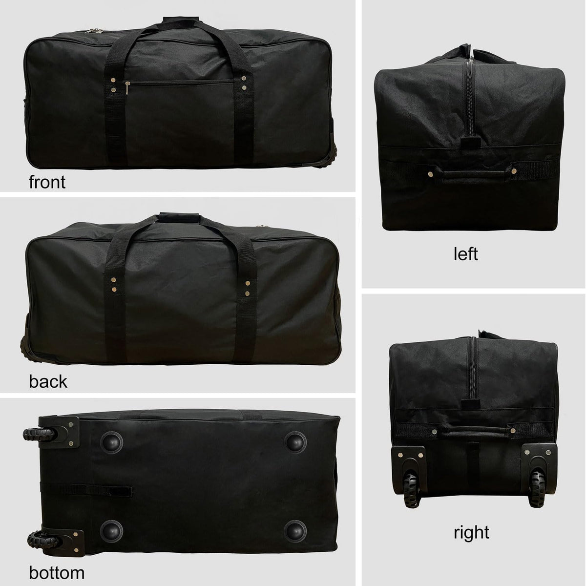 36" Huge Bag with Wheels Extra Large Foldable Duffel Bag Collapsible Rolling Travel Bag Heavy-Duty Cargo Duffle for Travel, Camping & Moving, Water-Resistant 600D Oxford, Black