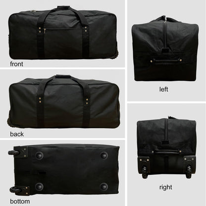 36" Huge Bag with Wheels Extra Large Foldable Duffel Bag Collapsible Rolling Travel Bag Heavy-Duty Cargo Duffle for Travel, Camping & Moving, Water-Resistant 600D Oxford, Black