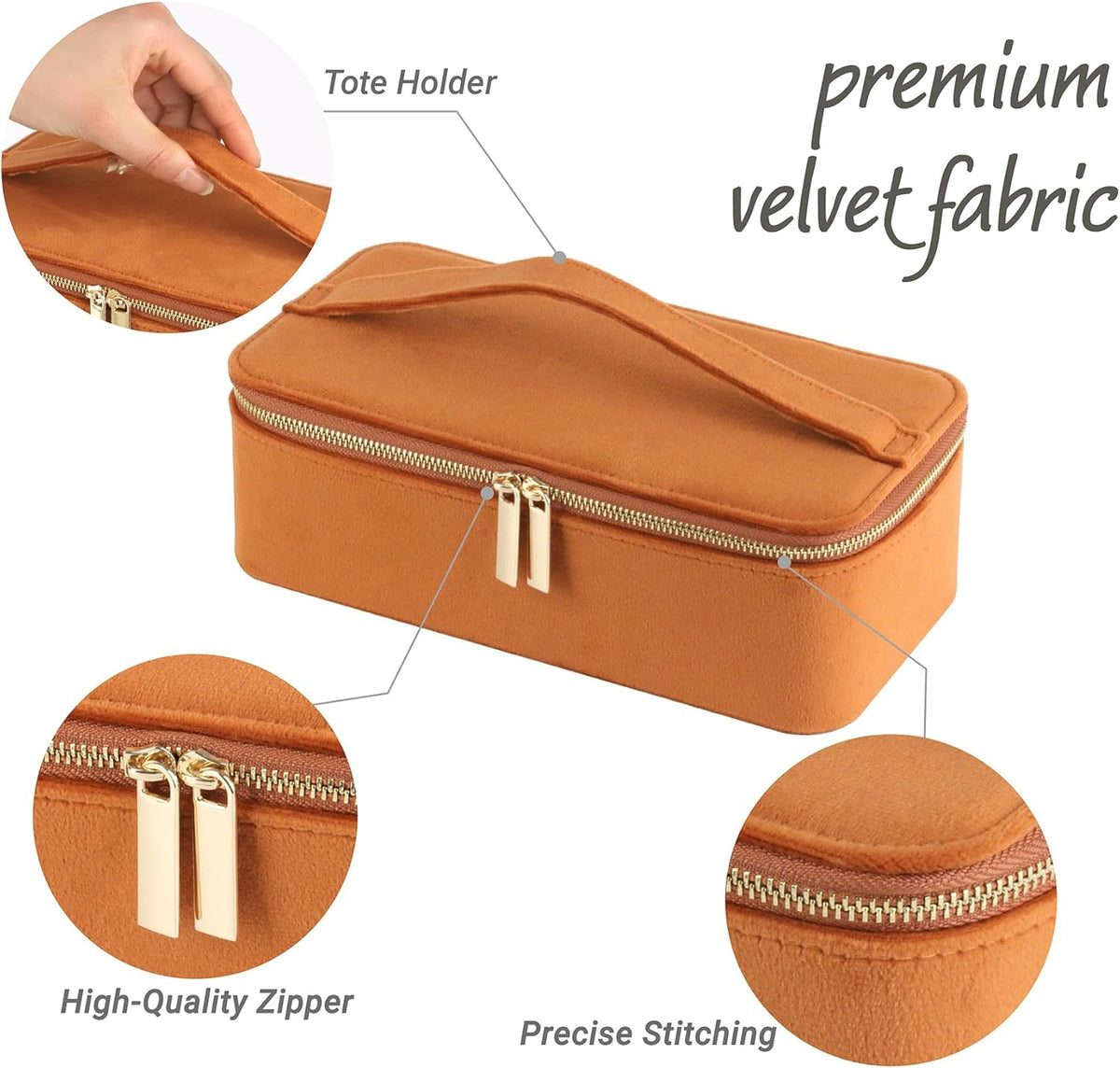 Jewelry Box Organizer for Women Girls, Travel Jewelry Case with Portable Zipper Bags, Jewelry Storage Ideal for Travel & Home Organization (Black Faux Leather)