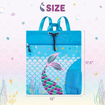 Gym Drawstring Backpack String Bag - 15” x 17” Sports Gym Bag for Kids Waterproof Swimming Beach Shopping Yoga Bag