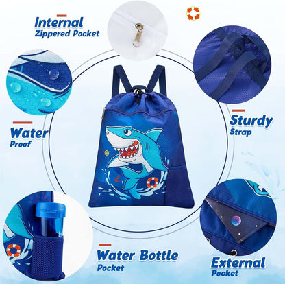 Gym Drawstring Backpack String Bag - 15” x 17” Sports Gym Bag for Kids Waterproof Swimming Beach Shopping Yoga Bag