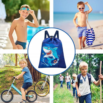 Gym Drawstring Backpack String Bag - 15” x 17” Sports Gym Bag for Kids Waterproof Swimming Beach Shopping Yoga Bag