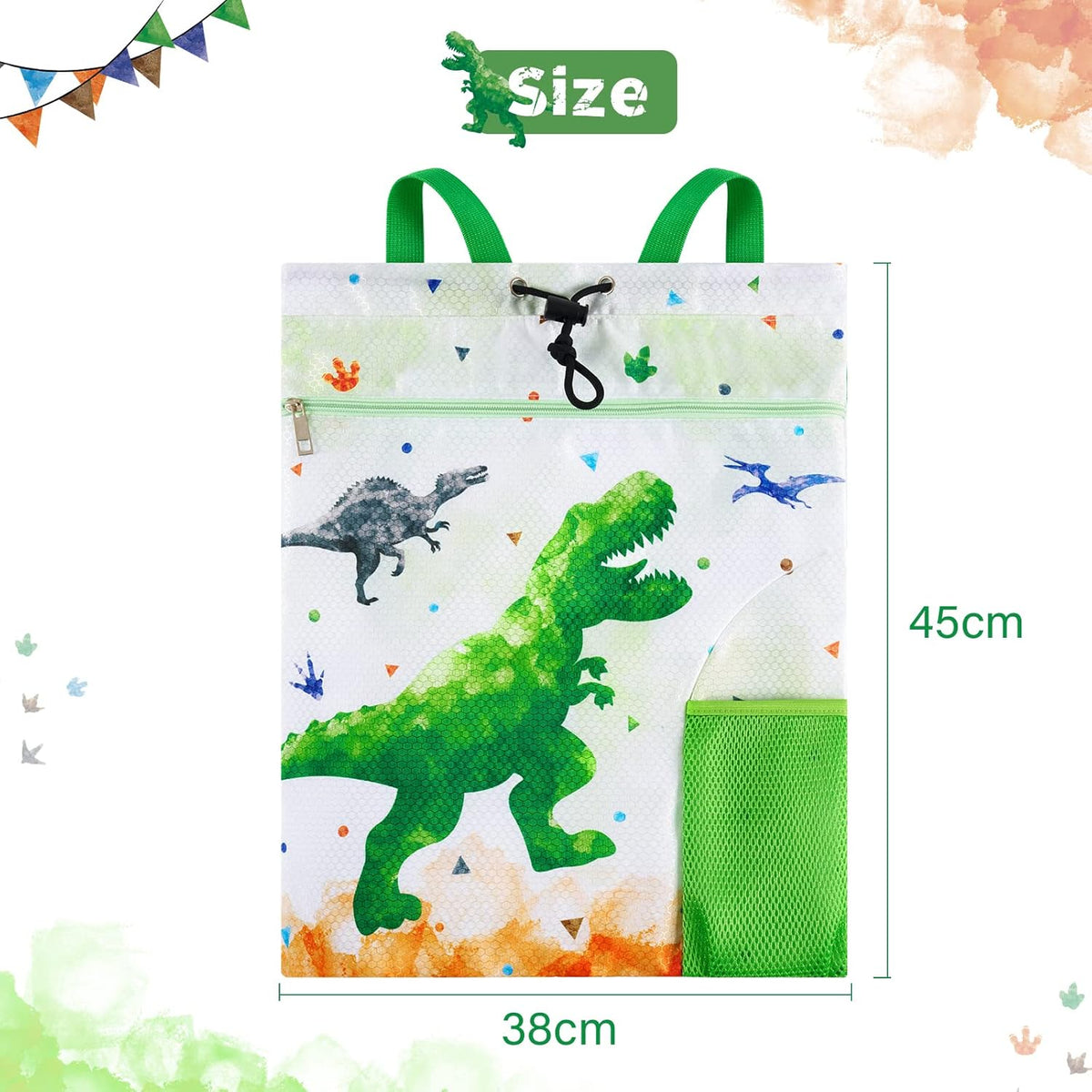 Gym Drawstring Backpack String Bag - 15” x 17” Sports Gym Bag for Kids Waterproof Swimming Beach Shopping Yoga Bag