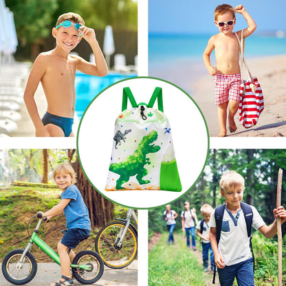 Gym Drawstring Backpack String Bag - 15” x 17” Sports Gym Bag for Kids Waterproof Swimming Beach Shopping Yoga Bag