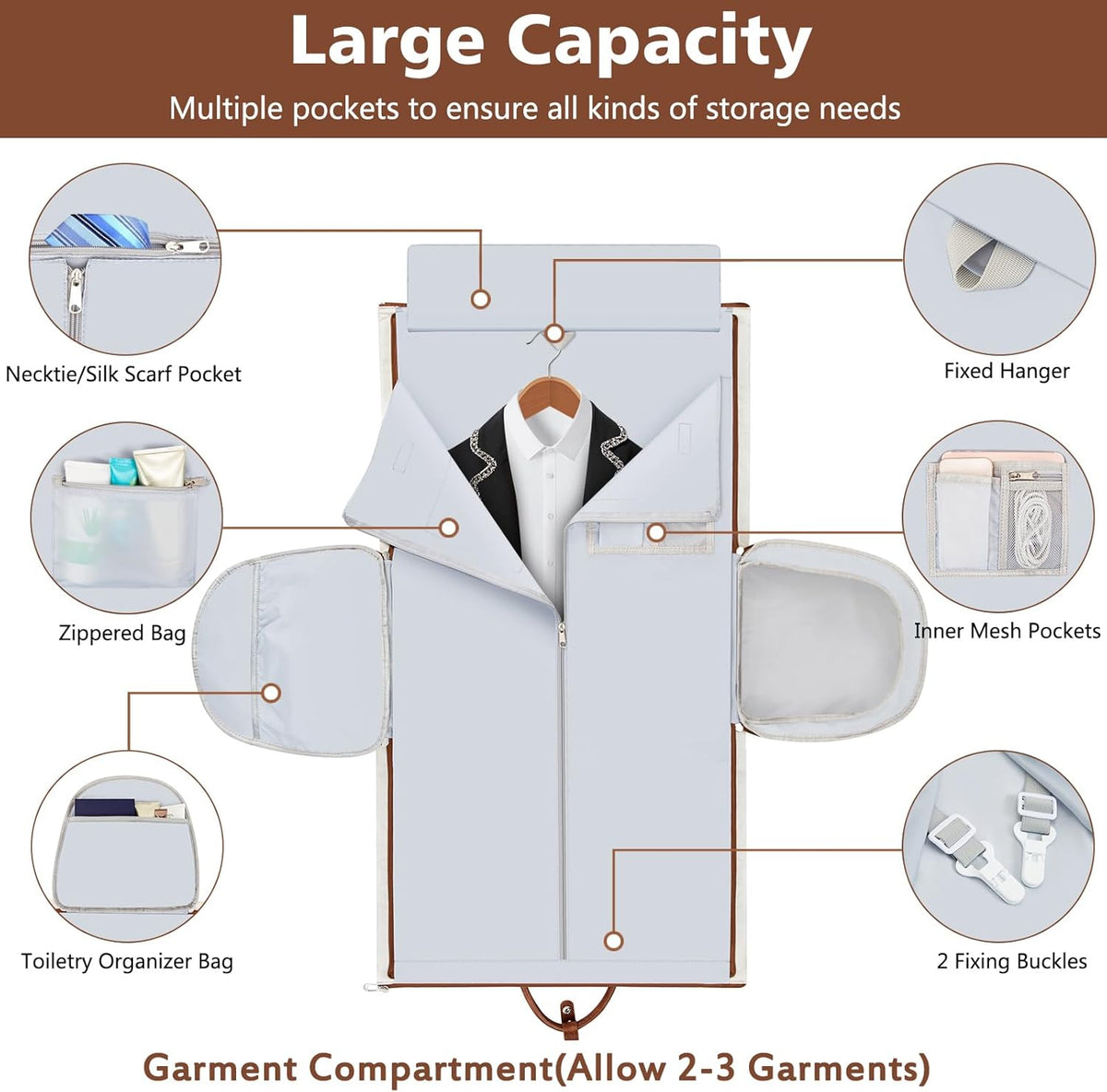 Garment Duffel Bag for Travel - Convertible Carry on Garment Duffel Travel Bag for Women Men Large Weekender Bag with Shoes Pouch 2 in 1 Hanging Suit Travel Duffel Bag 3pcs Set