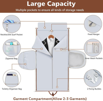Garment Duffel Bag for Travel - Convertible Carry on Garment Duffel Travel Bag for Women Men Large Weekender Bag with Shoes Pouch 2 in 1 Hanging Suit Travel Duffel Bag 3pcs Set