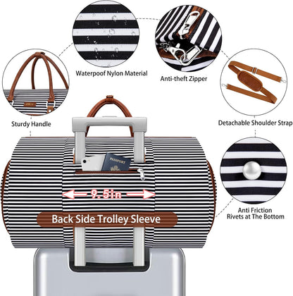 Garment Duffel Bag for Travel - Convertible Carry on Garment Duffel Travel Bag for Women Men Large Weekender Bag with Shoes Pouch 2 in 1 Hanging Suit Travel Duffel Bag 3pcs Set