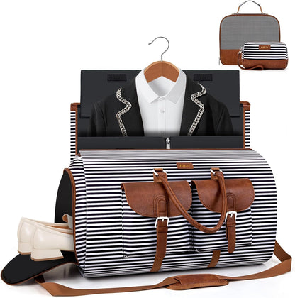 Garment Duffel Bag for Travel - Convertible Carry on Garment Duffel Travel Bag for Women Men Large Weekender Bag with Shoes Pouch 2 in 1 Hanging Suit Travel Duffel Bag 3pcs Set