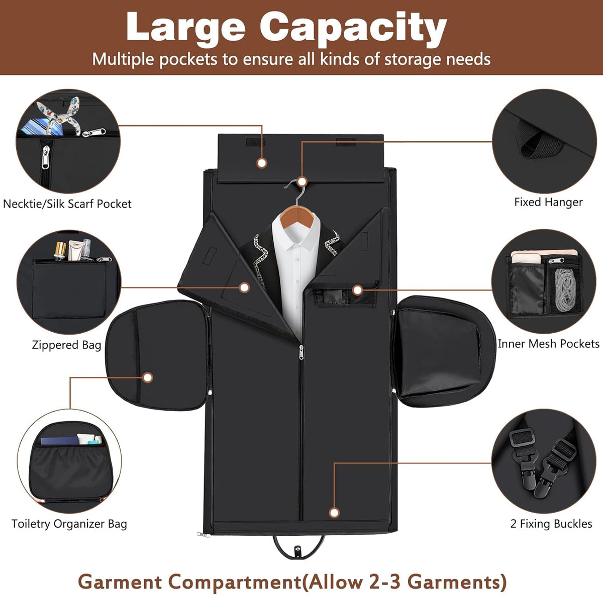 Garment Duffel Bag for Travel - Convertible Carry on Garment Duffel Travel Bag for Women Men Large Weekender Bag with Shoes Pouch 2 in 1 Hanging Suit Travel Duffel Bag 3pcs Set