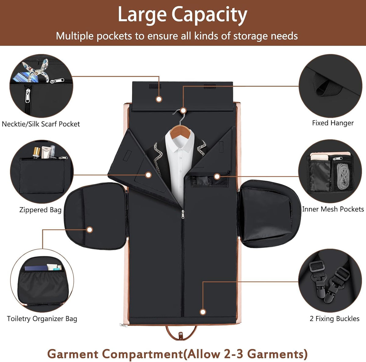 Garment Duffel Bag for Travel - Convertible Carry on Garment Duffel Travel Bag for Women Men Large Weekender Bag with Shoes Pouch 2 in 1 Hanging Suit Travel Duffel Bag 3pcs Set