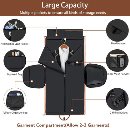 Garment Duffel Bag for Travel - Convertible Carry on Garment Duffel Travel Bag for Women Men Large Weekender Bag with Shoes Pouch 2 in 1 Hanging Suit Travel Duffel Bag 3pcs Set