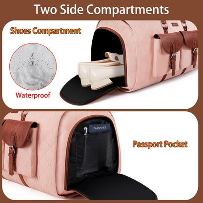 Garment Duffel Bag for Travel - Convertible Carry on Garment Duffel Travel Bag for Women Men Large Weekender Bag with Shoes Pouch 2 in 1 Hanging Suit Travel Duffel Bag 3pcs Set