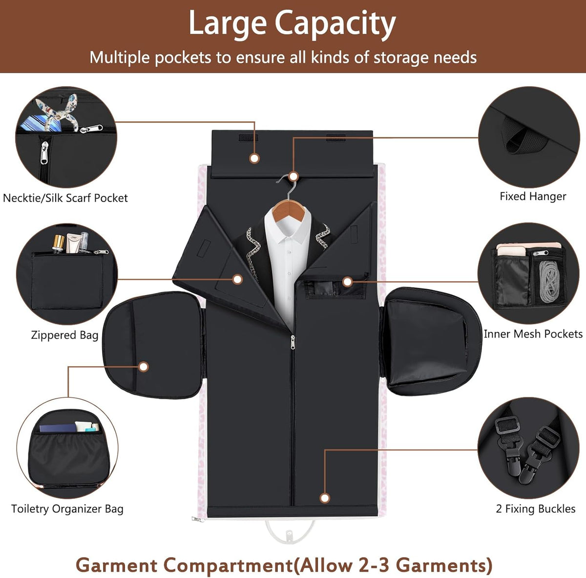Garment Duffel Bag for Travel - Convertible Carry on Garment Duffel Travel Bag for Women Men Large Weekender Bag with Shoes Pouch 2 in 1 Hanging Suit Travel Duffel Bag 3pcs Set