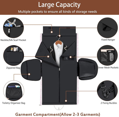 Garment Duffel Bag for Travel - Convertible Carry on Garment Duffel Travel Bag for Women Men Large Weekender Bag with Shoes Pouch 2 in 1 Hanging Suit Travel Duffel Bag 3pcs Set