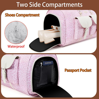 Garment Duffel Bag for Travel - Convertible Carry on Garment Duffel Travel Bag for Women Men Large Weekender Bag with Shoes Pouch 2 in 1 Hanging Suit Travel Duffel Bag 3pcs Set