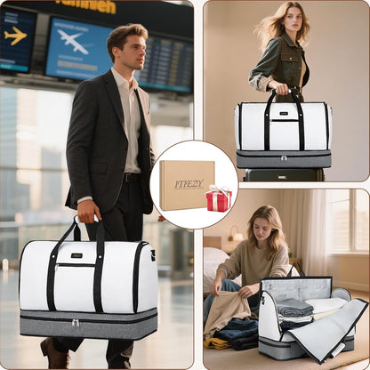 Garment Duffel Bag for Travel - Convertible Carry on Garment Duffel Travel Bag for Women Men Large Weekender Bag with Shoes Pouch 2 in 1 Hanging Suit Travel Duffel Bag 3pcs Set