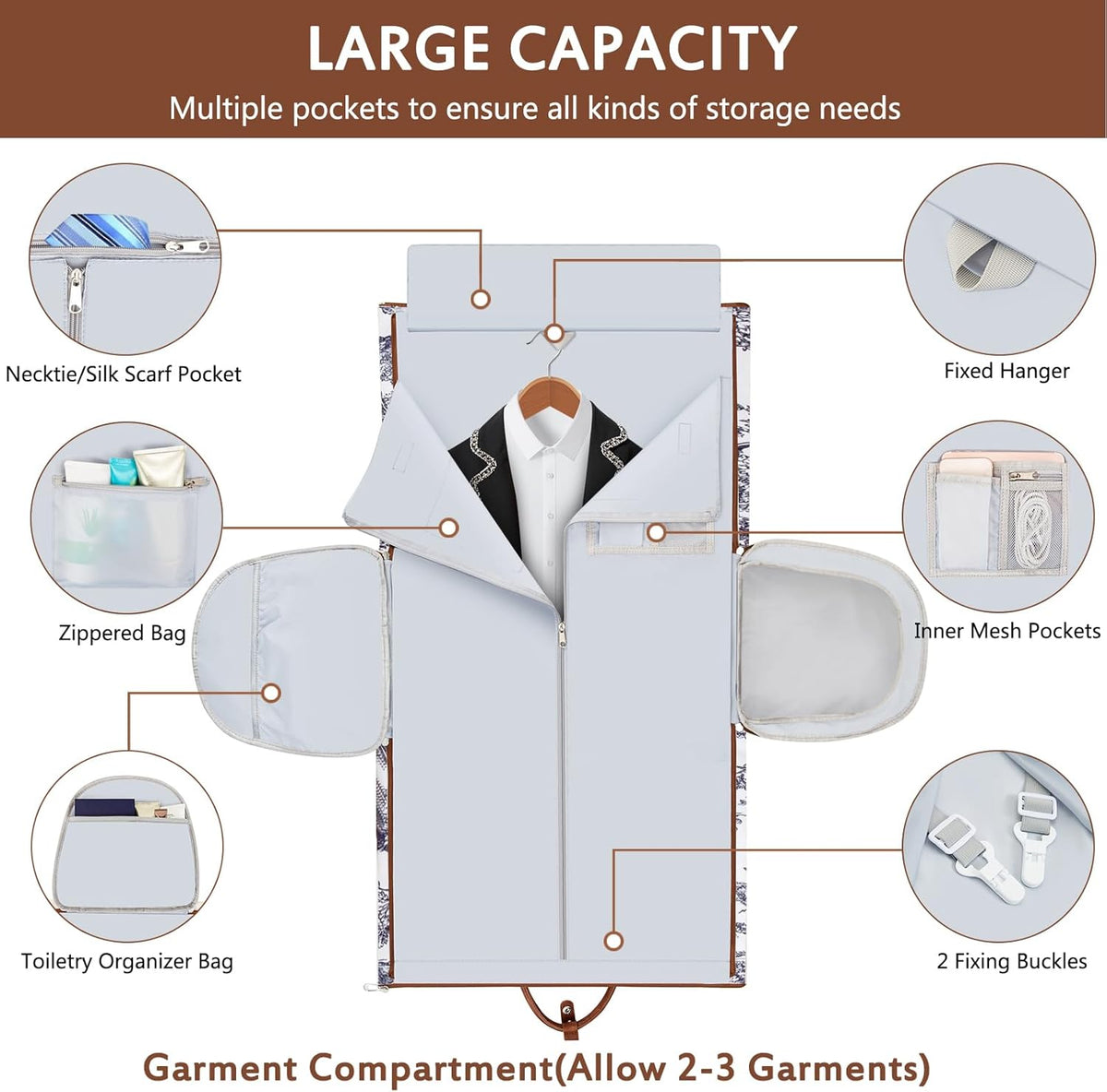 Garment Duffel Bag for Travel - Convertible Carry on Garment Duffel Travel Bag for Women Men Large Weekender Bag with Shoes Pouch 2 in 1 Hanging Suit Travel Duffel Bag 3pcs Set