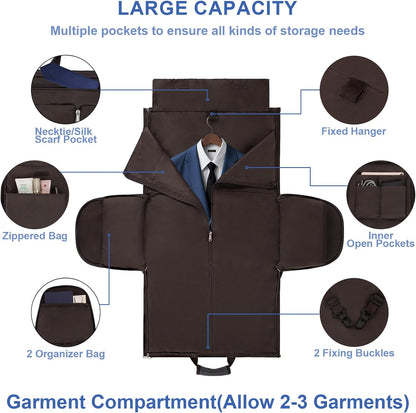 Garment Duffel Bag for Travel - Convertible Carry on Garment Duffel Travel Bag for Women Men Large Weekender Bag with Shoes Pouch 2 in 1 Hanging Suit Travel Duffel Bag 3pcs Set