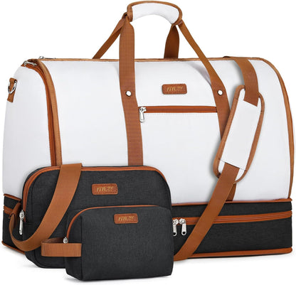 Garment Duffel Bag for Travel - Convertible Carry on Garment Duffel Travel Bag for Women Men Large Weekender Bag with Shoes Pouch 2 in 1 Hanging Suit Travel Duffel Bag 3pcs Set