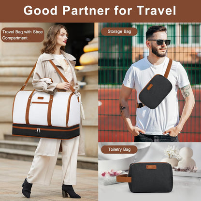 Garment Duffel Bag for Travel - Convertible Carry on Garment Duffel Travel Bag for Women Men Large Weekender Bag with Shoes Pouch 2 in 1 Hanging Suit Travel Duffel Bag 3pcs Set