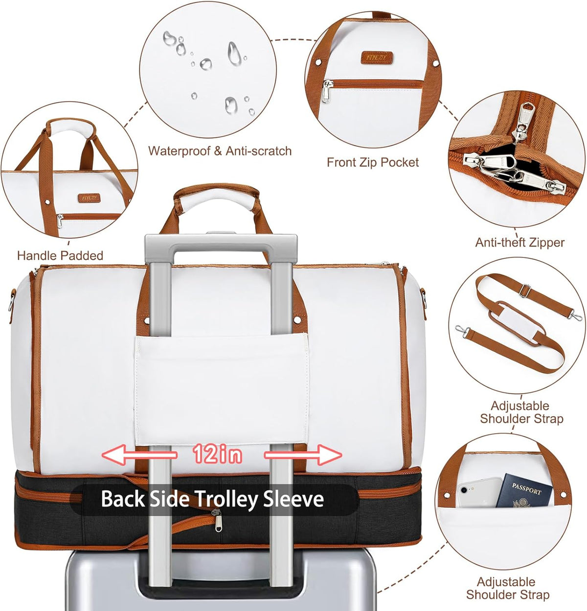 Garment Duffel Bag for Travel - Convertible Carry on Garment Duffel Travel Bag for Women Men Large Weekender Bag with Shoes Pouch 2 in 1 Hanging Suit Travel Duffel Bag 3pcs Set