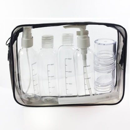 Clear Travel Toiletry Bag TSA Approved Toiletry Cosmetic Bags Men Women & Travel Bottles set for Toiletries TSA Approved Travel Bottle 3.4 oz Leak Proof Refillable & Travel Containers for Toiletries