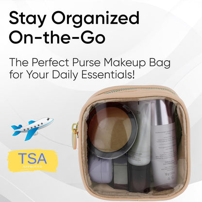 Large Clear Makeup Bag TSA-Approved Travel Cosmetic Pouch Spacious Transparent Toiletry Bag for Women and Girls Waterproof Clear Organizer Case Light Blue
