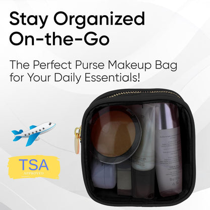 Large Clear Makeup Bag TSA-Approved Travel Cosmetic Pouch Spacious Transparent Toiletry Bag for Women and Girls Waterproof Clear Organizer Case Light Blue