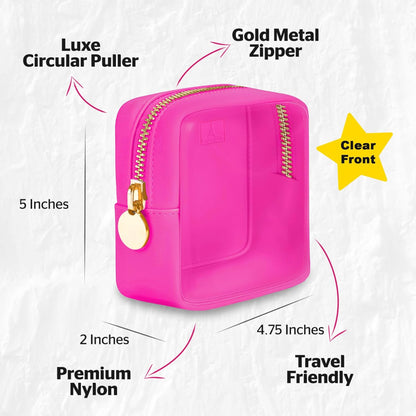 Large Clear Makeup Bag TSA-Approved Travel Cosmetic Pouch Spacious Transparent Toiletry Bag for Women and Girls Waterproof Clear Organizer Case Light Blue