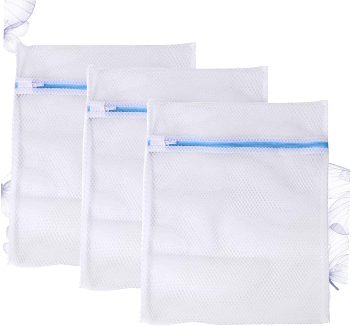 3pcs Polyester Washing Bag for Underwear and Lingerie Fine Mesh Wash Protect Bag for Washing Machine Use Random Zipper Color