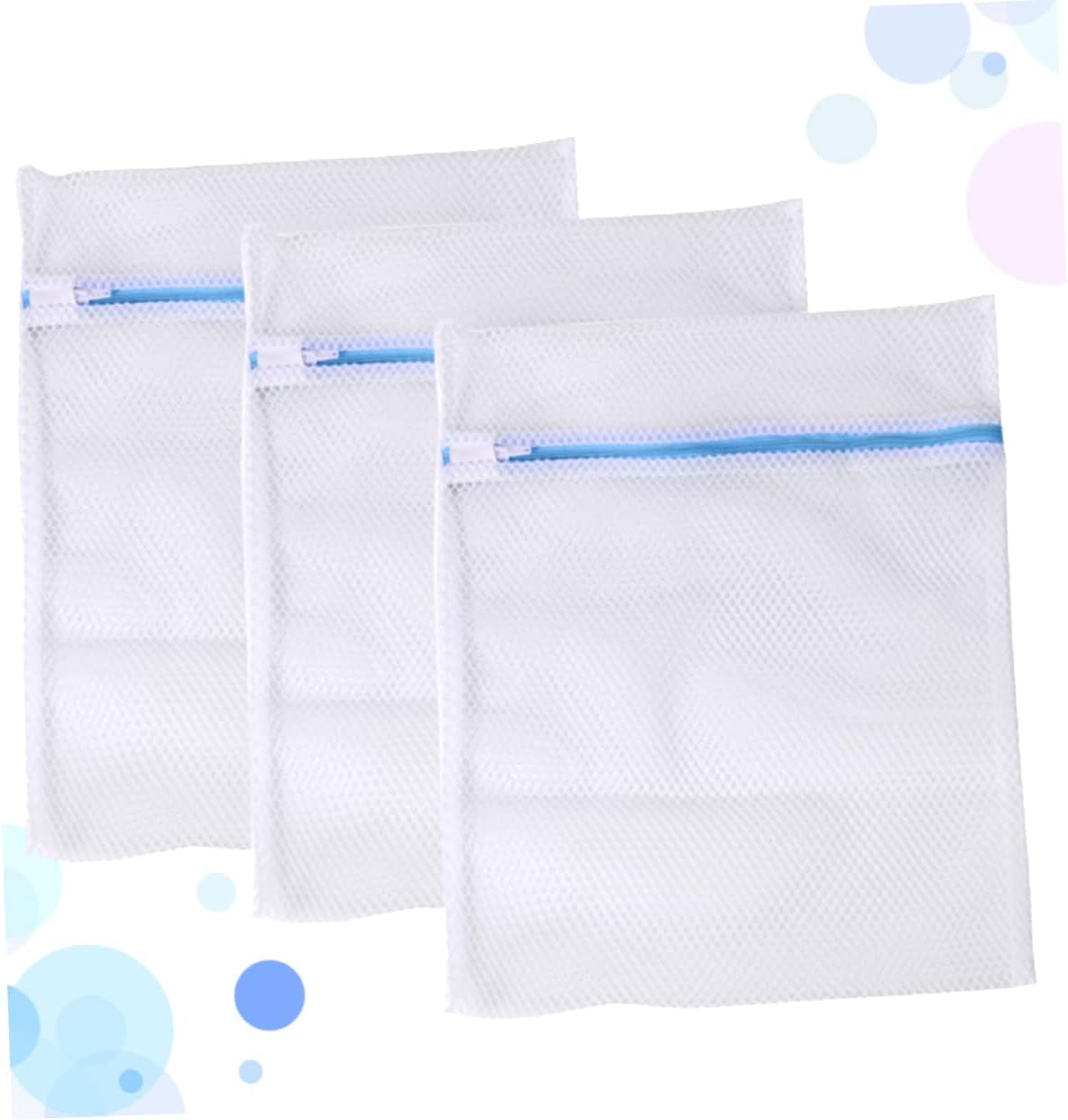 3pcs Polyester Washing Bag for Underwear and Lingerie Fine Mesh Wash Protect Bag for Washing Machine Use Random Zipper Color