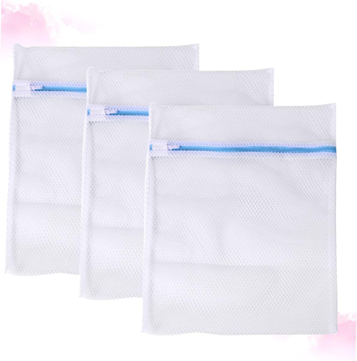 3pcs Polyester Washing Bag for Underwear and Lingerie Fine Mesh Wash Protect Bag for Washing Machine Use Random Zipper Color