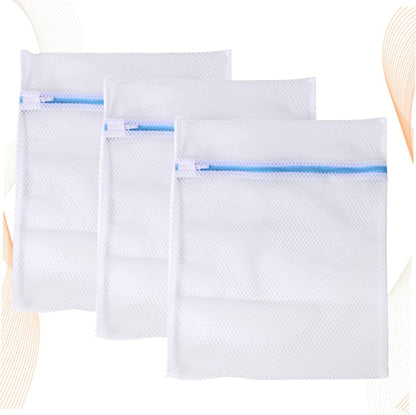 3pcs Polyester Washing Bag for Underwear and Lingerie Fine Mesh Wash Protect Bag for Washing Machine Use Random Zipper Color