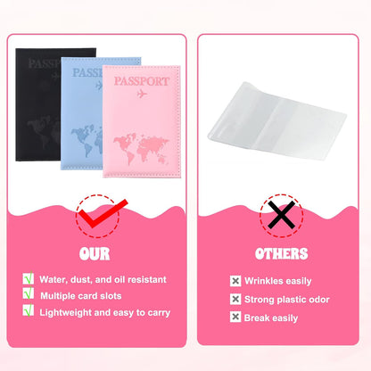 3 Pack Passport Covers, Passport Holder for Travel Passports Wallet Cover Case for Women Passports Book Holders for Women and Men Travel Must Haves Accessories