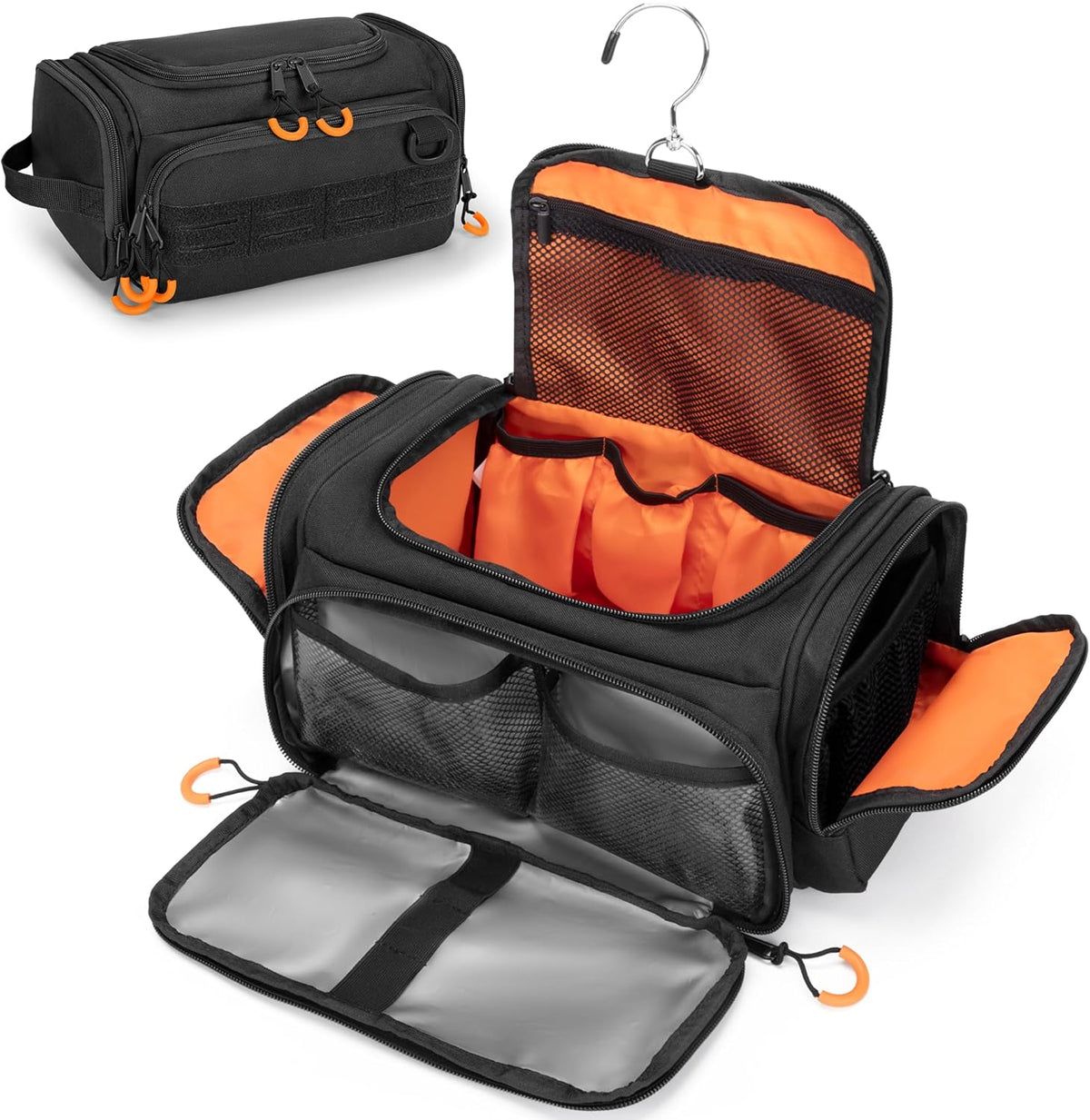 Tactical Toiletry Bag for Men, Hanging Hygiene Bag, Travel Dopp Kit | Mens Toiletry Bag with Hook, Dry & Wet Pockets, Travel Hygiene Organizer Bag for Shaving, Shower Essentials and Toiletries
