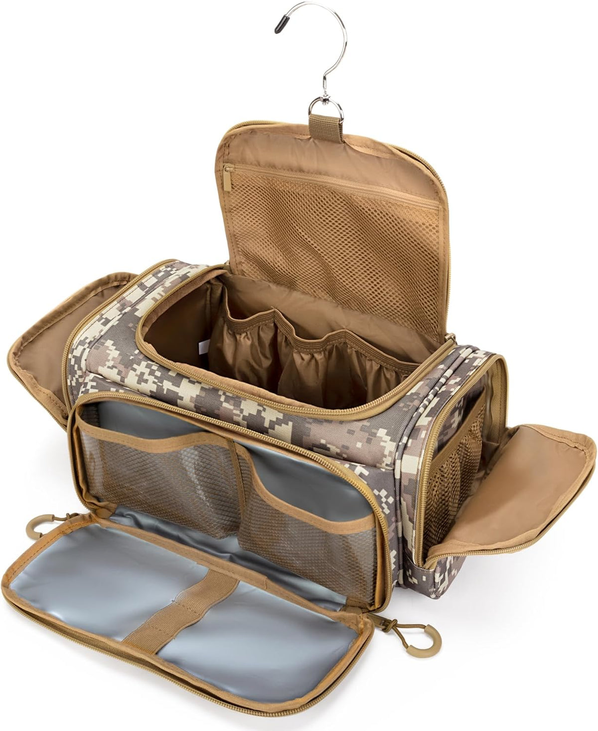 Tactical Toiletry Bag for Men, Hanging Hygiene Bag, Travel Dopp Kit | Mens Toiletry Bag with Hook, Dry & Wet Pockets, Travel Hygiene Organizer Bag for Shaving, Shower Essentials and Toiletries