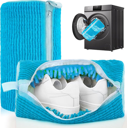 Shoe Washing Machine Bag: 2 Pack Reusable Shoes Cleaning Bags, Heavy Duty Shoe Laundry Bag for Washer & Dryer, 360° Deep Clean for Sneakers Tennis Shoes