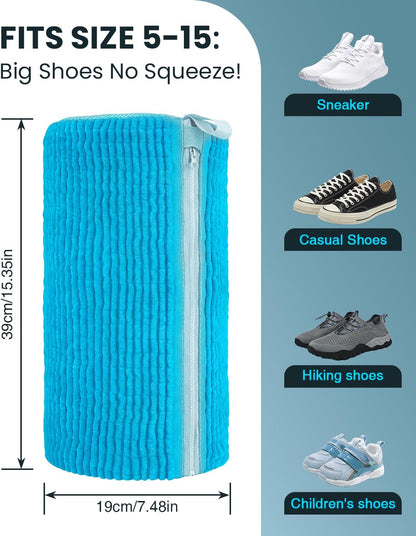 Shoe Washing Machine Bag: 2 Pack Reusable Shoes Cleaning Bags, Heavy Duty Shoe Laundry Bag for Washer & Dryer, 360° Deep Clean for Sneakers Tennis Shoes