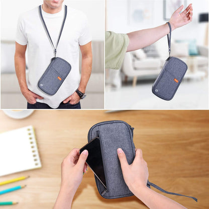 RFID Family Passport Wallet Holder Waterproof, Travel Document Organizer Credit Card Clutch Bag for Men Women (RFID Leaf)