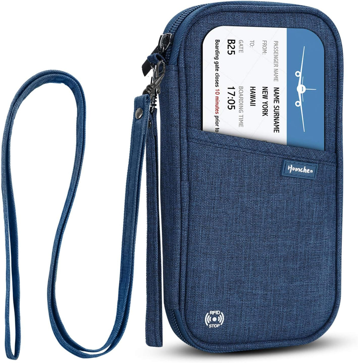 RFID Family Passport Wallet Holder Waterproof, Travel Document Organizer Credit Card Clutch Bag for Men Women (RFID Leaf)