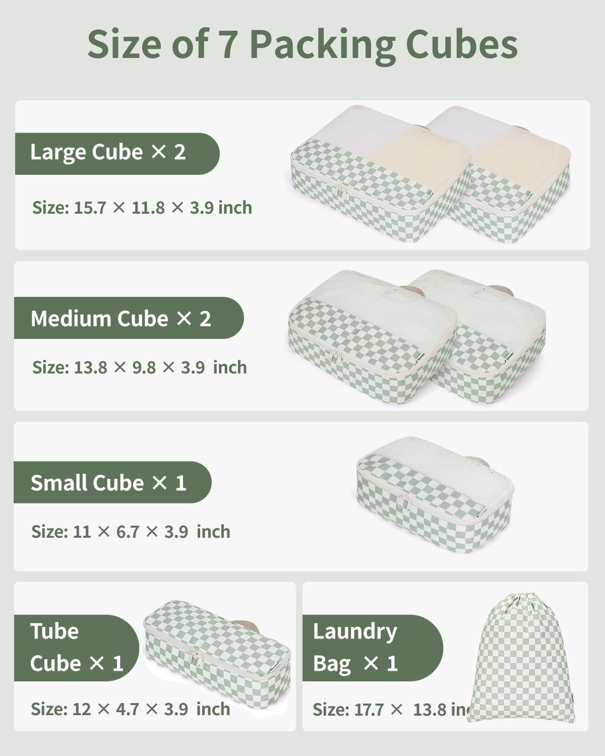 7 Set Striped Packing Cubes for Travel Carry on Suitcase Luggage Organizer Bags for Kids Women Men, Durable Packing Organizers Bag, Travel Essentials Accessories (Stripe Combined)