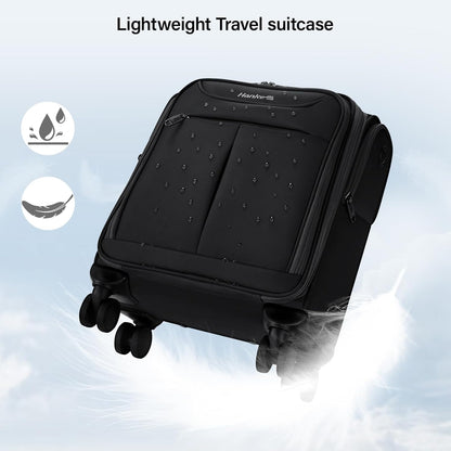 Underseat Carry On Luggage with Wheels, Lightweight Small Suitcase Airline Approved 16 Inch Softside Personal Item Travel Bag for Women Men, Compact Under Seat Luggage with Spinner Wheels,Purple