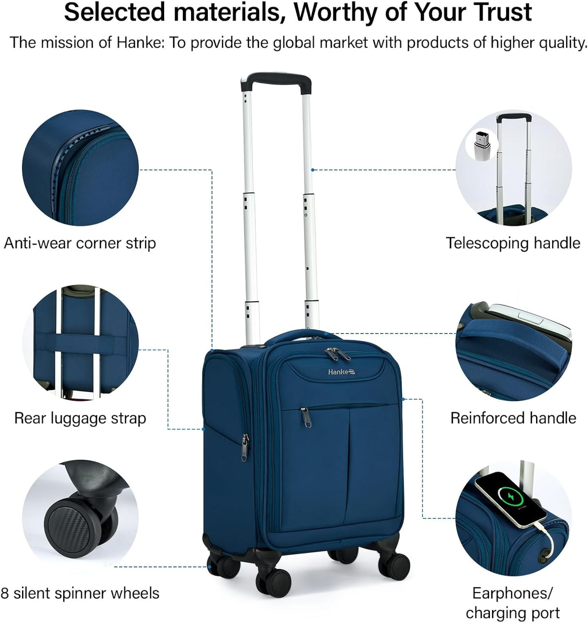 Underseat Carry On Luggage with Wheels, Lightweight Small Suitcase Airline Approved 16 Inch Softside Personal Item Travel Bag for Women Men, Compact Under Seat Luggage with Spinner Wheels,Purple