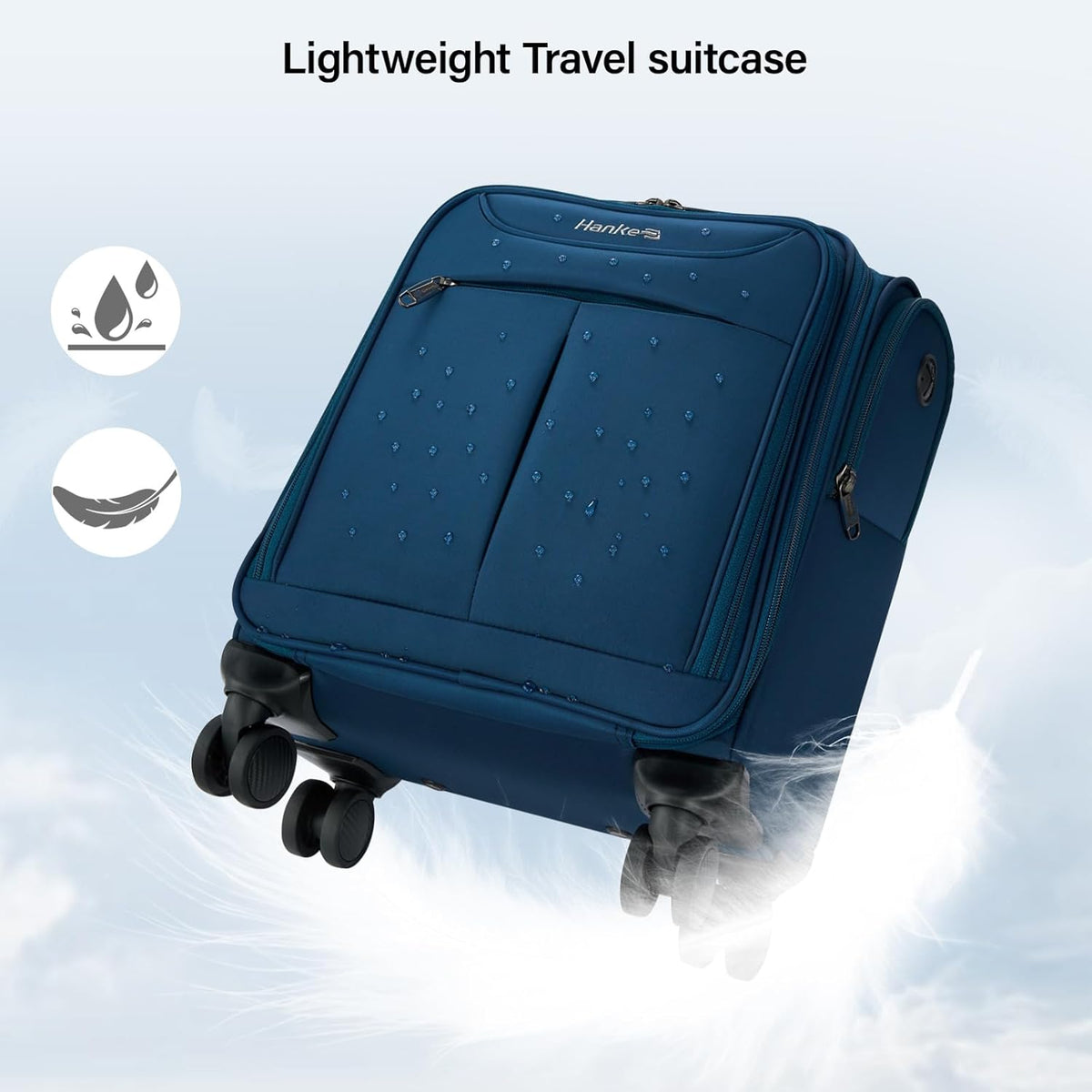 Underseat Carry On Luggage with Wheels, Lightweight Small Suitcase Airline Approved 16 Inch Softside Personal Item Travel Bag for Women Men, Compact Under Seat Luggage with Spinner Wheels,Purple