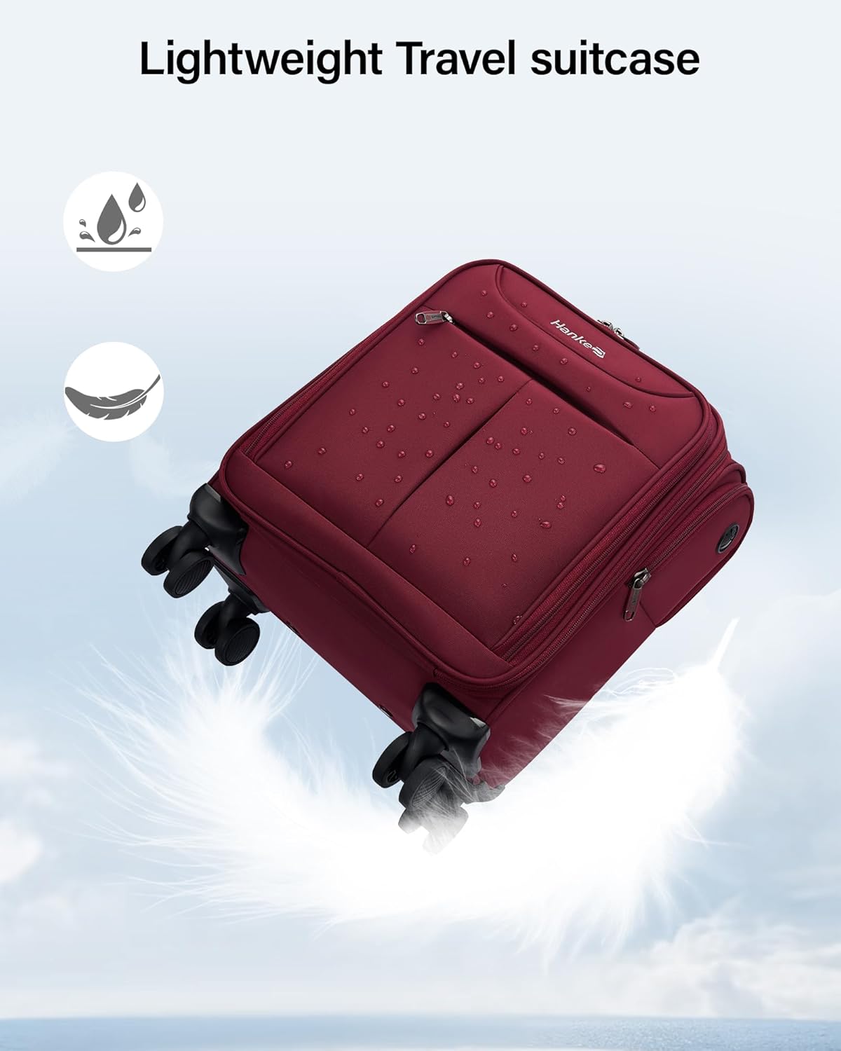 Underseat Carry On Luggage with Wheels, Lightweight Small Suitcase Airline Approved 16 Inch Softside Personal Item Travel Bag for Women Men, Compact Under Seat Luggage with Spinner Wheels,Purple