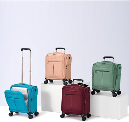 Underseat Carry On Luggage with Wheels, Lightweight Small Suitcase Airline Approved 16 Inch Softside Personal Item Travel Bag for Women Men, Compact Under Seat Luggage with Spinner Wheels,Purple