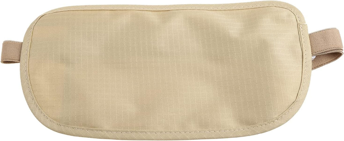 Upgraded Money Belt for Travelling Security Money Pouch for Cash Cards Keys & Passport Quality ronMade Khaki, approx 13x26cm/5x10in