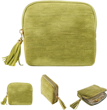 Jewelry Zippered Pocket Case Travel Jewelry Bag Portable Organizer, Mini Jewelry Travel Pouch with Five Compartments for Earrings Necklaces Rings, Tangle-Free Storage for Travelers