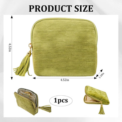 Jewelry Zippered Pocket Case Travel Jewelry Bag Portable Organizer, Mini Jewelry Travel Pouch with Five Compartments for Earrings Necklaces Rings, Tangle-Free Storage for Travelers