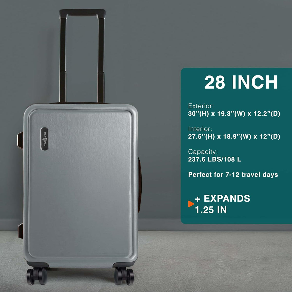 20 Inch Carry On Luggage 22x14x9 Airline Approved, Carry On Suitcase with Wheels, Hard-shell Carry-on Luggage, Durable Luggage Carry-On, Green Small Suitcase with Cosmetic Case